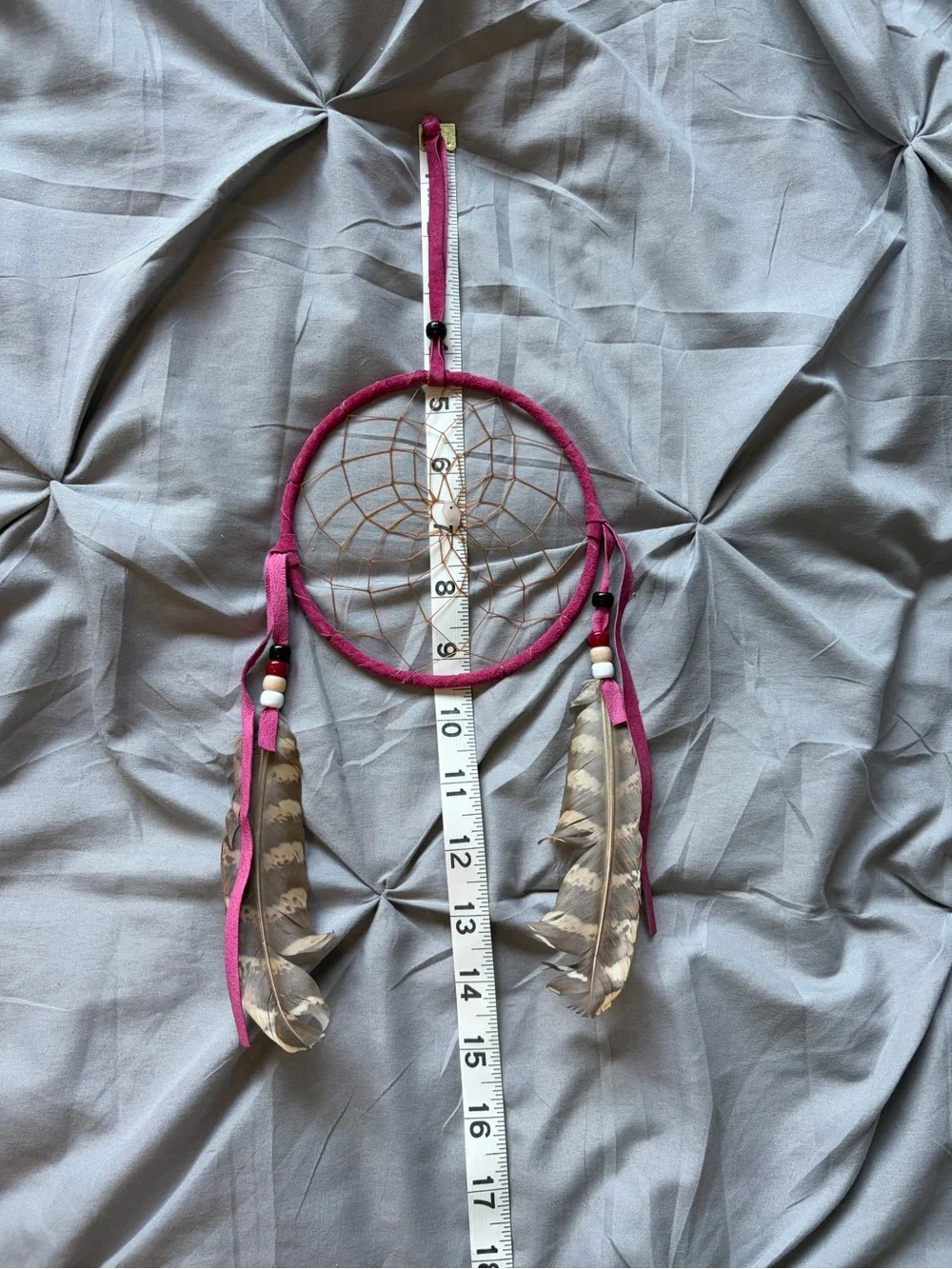 Dreamcatcher with Burgundy Hoop and Feathers